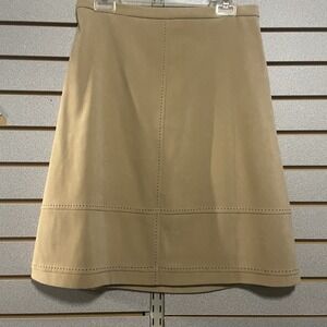 Lennie New York Women's Size  14 Knee Length Tan Skirt Back Zip Elastic‎ Waist